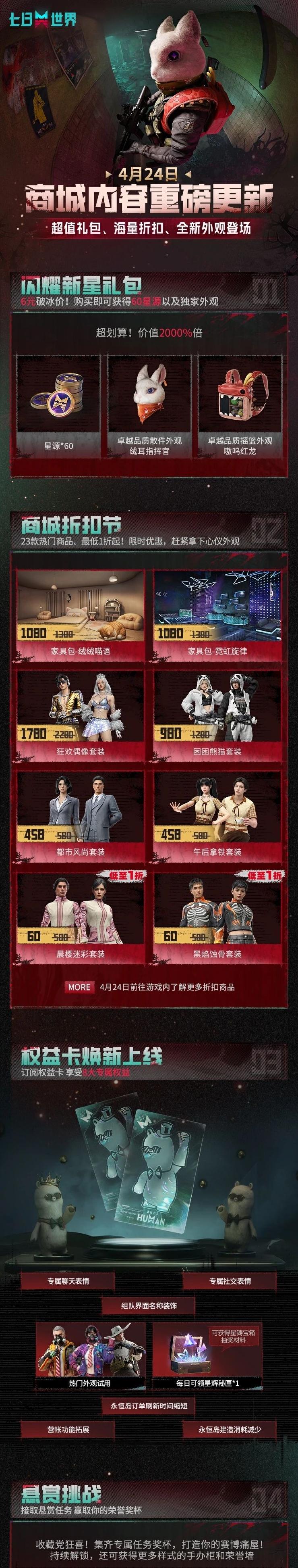 《七日世界》超值礼包、海量折扣、全新外观！商城重磅更新来袭！