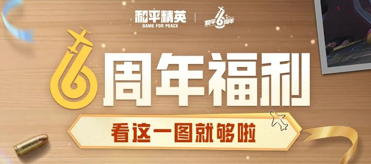 和平精英6周年福利大放送，没有你领不到的，只有你想不到的！快快行动起来~